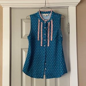 ModCloth teal and pink blouse
